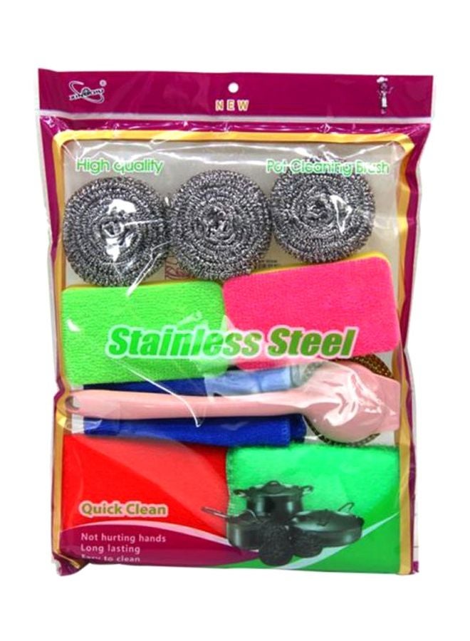 Sharpdo 10-Piece Kitchen Cleaning Suit Silver/Blue/Yellow - Image 4