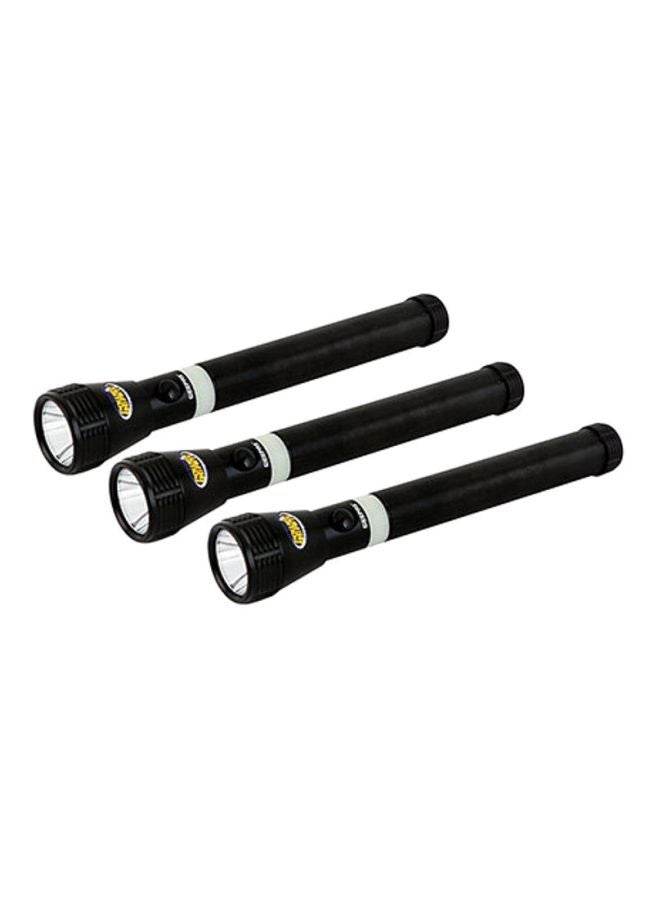 GEEPAS 3-Piece Rechargeable Flashlight Black  - Image 1