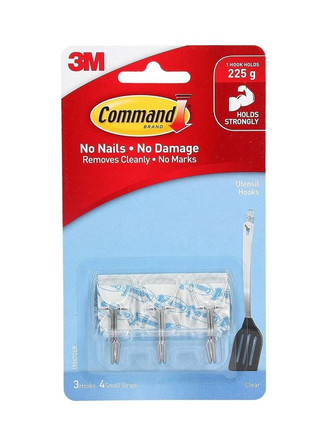 3M 7-Piece Damage-Free Hanging Utensil Hooks Set With Strip Silver - Image 1