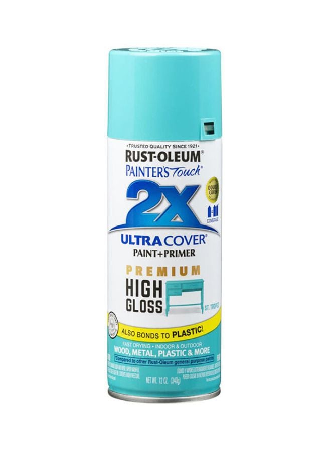 RUST-OLEUM Painter's Touch 2X Ultra Cover Paint + Primer Spray (340 g, Tropez) Blue 340grams