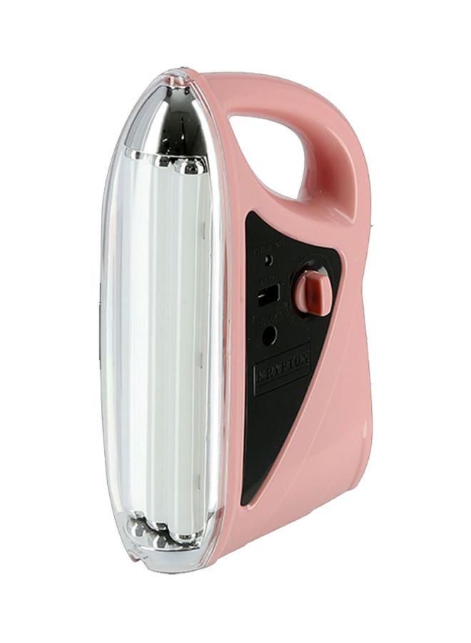 KRYPTON Rechargeable LED Emergency Light With USB & Solar Charger Jacks Pink/Black  - Image 1