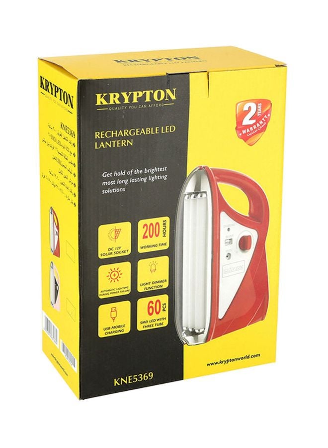KRYPTON - Rechargeable LED Emergency Light With USB & Solar Charger Jacks Pink/Black - Image 1