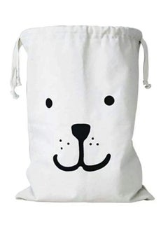 Beauenty Cartoon Print Storage Drawstring Laundry Basket White 65x45centimeter  - Image 1