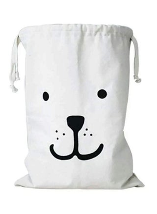 Cartoon Print Storage Drawstring Laundry Basket White 65x45centimeter - v1616937976/N35119008A_1