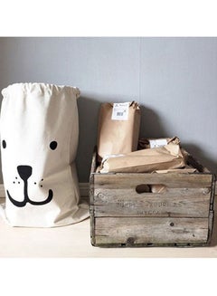 Beauenty Cartoon Print Storage Drawstring Laundry Basket White 65x45centimeter  - Image 2