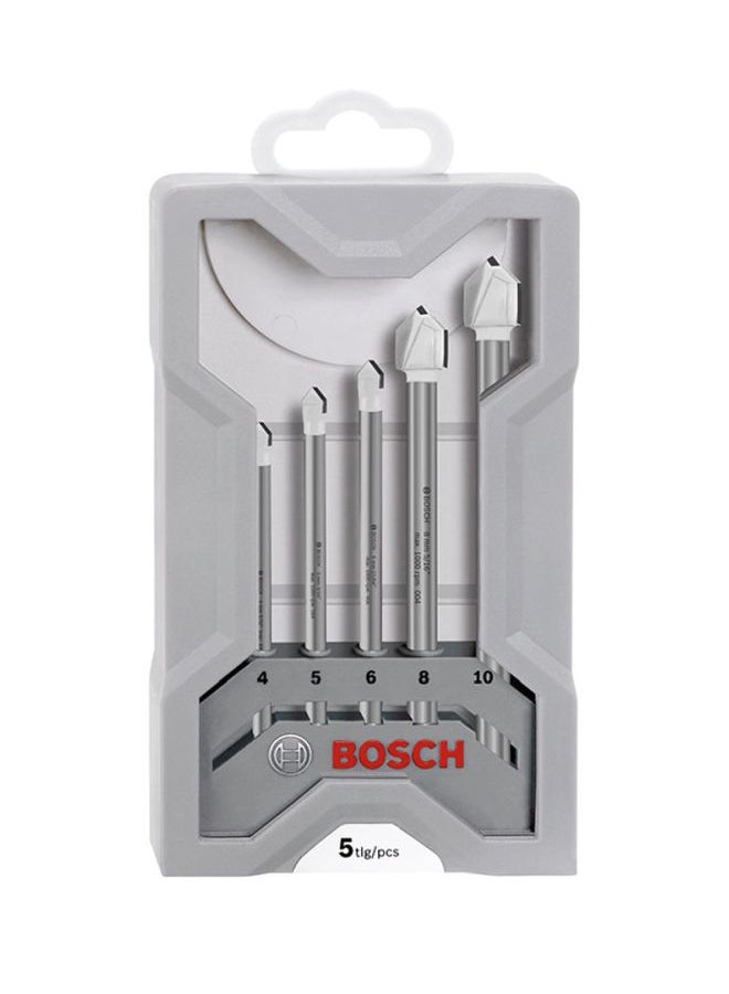 BOSCH 5-Piece CYL-9 Ceramic Tile Drill Bit Set Silver 4, 5, 6, 8, 10mm - Image 2