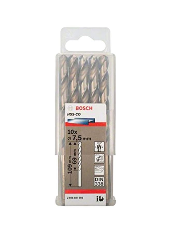 BOSCH 10-Piece HSS-CO Metal Drill Bits Silver  - Image 3