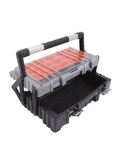 Tactix 22 Inches Portable Cantilever Tool Box Organizer, Removable Compartments, Aluminum Handle, Steel Latches, Size: 56W X 30.5 D X 16.5H Cm- 320300 Grey/Black 16x57x30.5cm  - Image 3