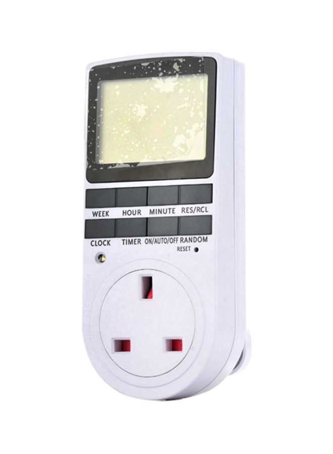 Beauenty - 12/24 Hour Programmable 230V LCD Digital Electronic Plug-In Timer White/Black - Image 1
