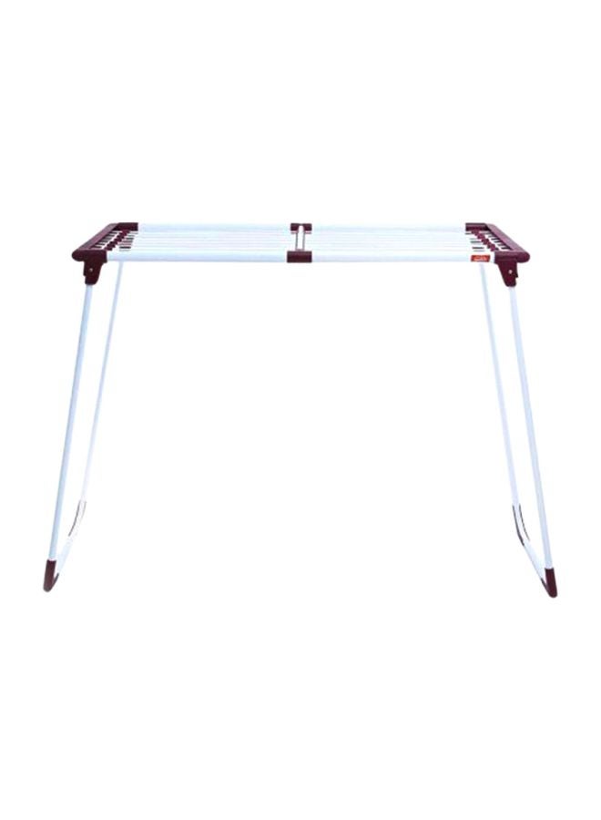 Royalford Stainless Steel Heavy Duty Foldable Cloth Rack White/Red 152x9x9cm  - Image 1