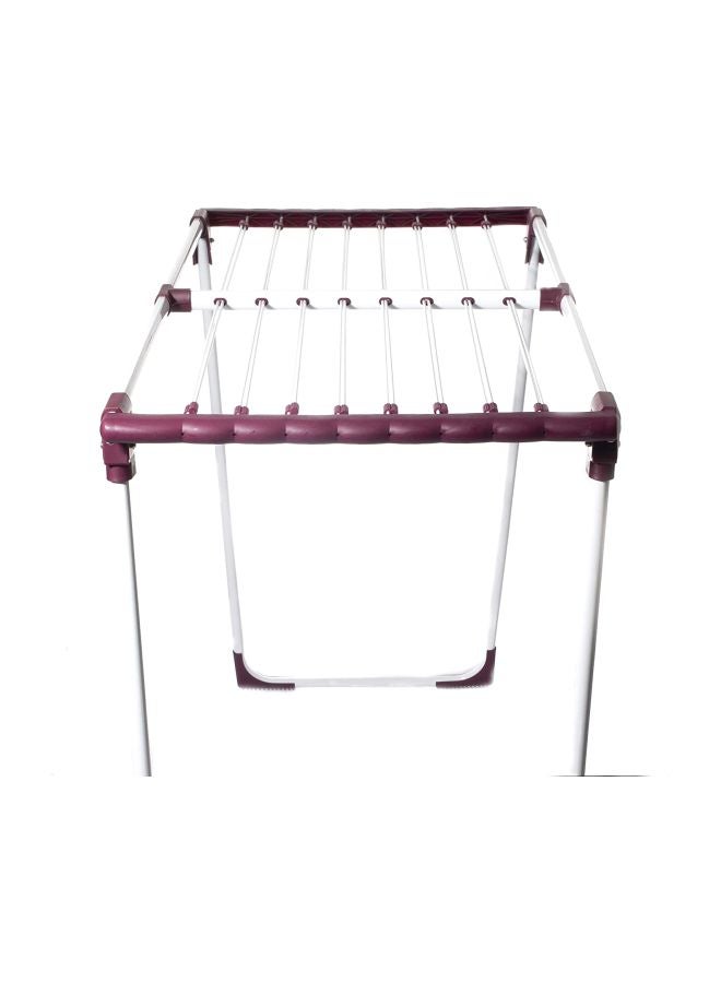 Royalford Stainless Steel Heavy Duty Foldable Cloth Rack White/Red 152x9x9cm  - Image 4