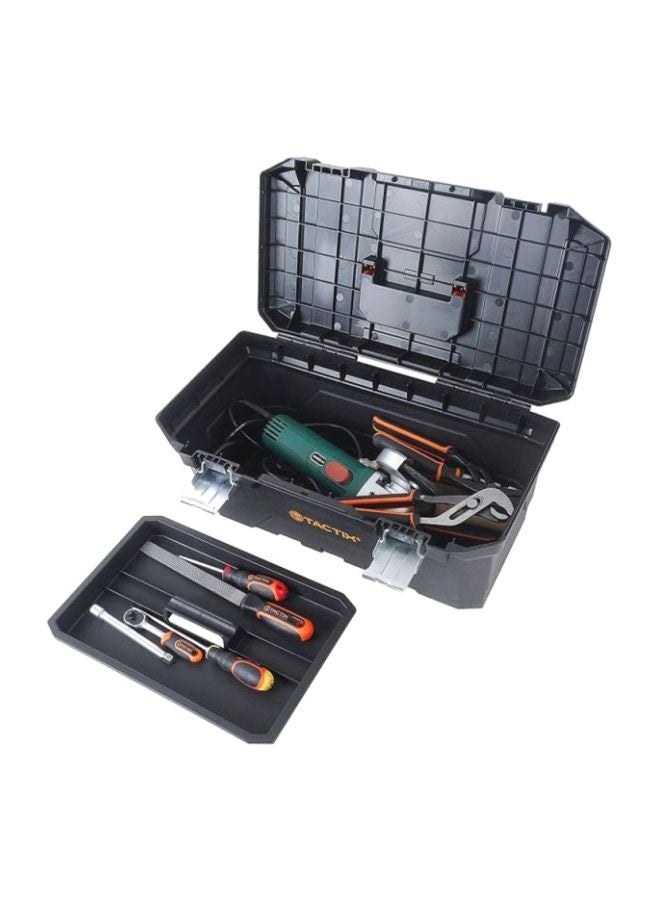 Tactix Tactix 21 Inches Plastic Tool Box With Lift Out Carry Tray, Portable, Durable, For Craft, Household, Size: 53.5W x 27.5D x 24.7H cm- 320316 Black/Grey 53.5x27.5x24.7cm  - Image 2