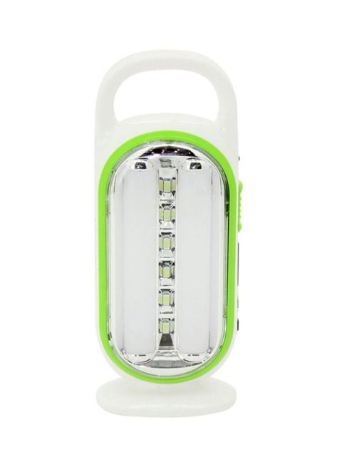 Rechargeable Emergency Lantern with Bright LED Light  Buildin Battery  Charge Indicator with Continuous Working Time of 4 Hours  Travelfriendly with Handle  Perfect for Outings SEL-703 White/Green