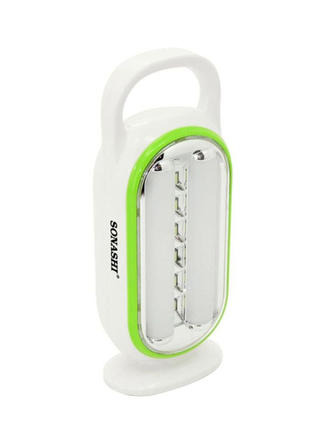 SONASHI Rechargeable Emergency Lantern with Bright LED Light  Buildin Battery  Charge Indicator with Continuous Working Time of 4 Hours  Travelfriendly with Handle  Perfect for Outings SEL-703 White/Green  - Image 4