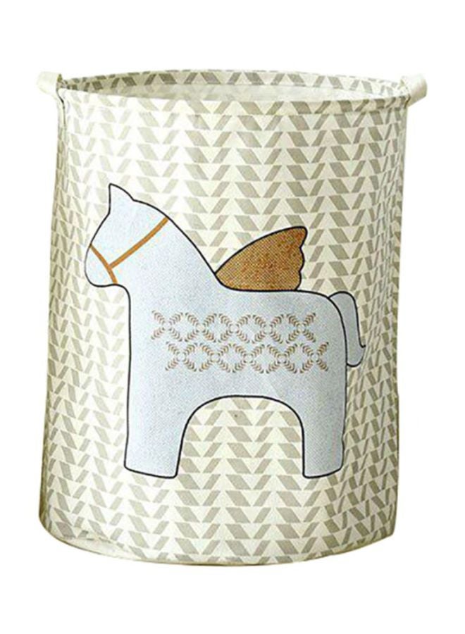 شاربدو سلة متعددة الوظائف لتخزين الملابس المتسخة أبيض/ رمادي/ بني 40x38.7x43.6سم