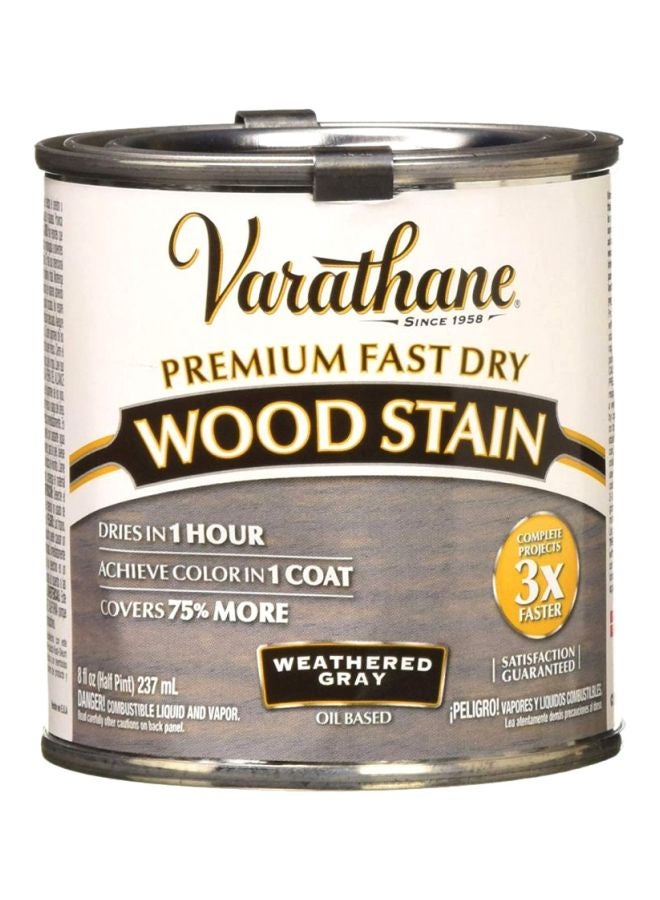 RUST-OLEUM Premium Oil Based Fast Dry Wood Stain Weathered Grey 237ml - Image 1