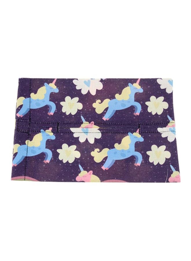 Sharpdo Printed Design Tissue Storage Box Purple/Blue/Yellow 25x17.5cm - Image 1