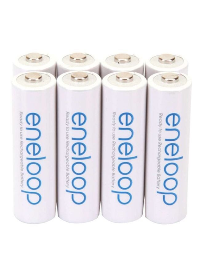 Panasonic - Pack Of 8 AA Rechargeable Batteries White - Image 1