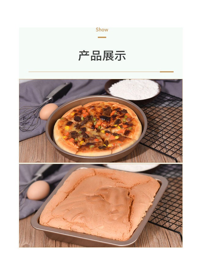 بيوينتي مجموعة قالب كيك بقاعدةٍ متحركةٍ وقالب خبز توست من الفولاذ الكربوني من 5 قطع بني - Image 3