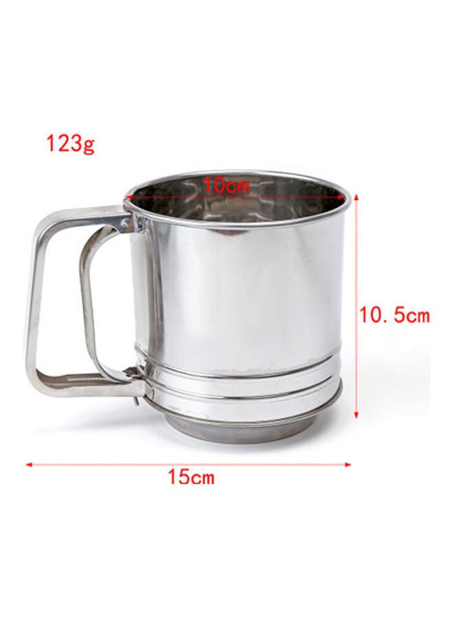 Beauenty Semi-Automatic Hand Held Flour Sifter Silver - Image 3