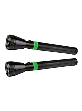 2 Pcs Rechargeable LED Torch  CorrosionWaterShock Resistant  Rechargeable Battery with Continuous Working of 4 Hours  Unbreakable Glass with Machined Aircraft Aluminum Body 19cm SLT-1011 Black 19cm - v1616938046/N13799400A_1