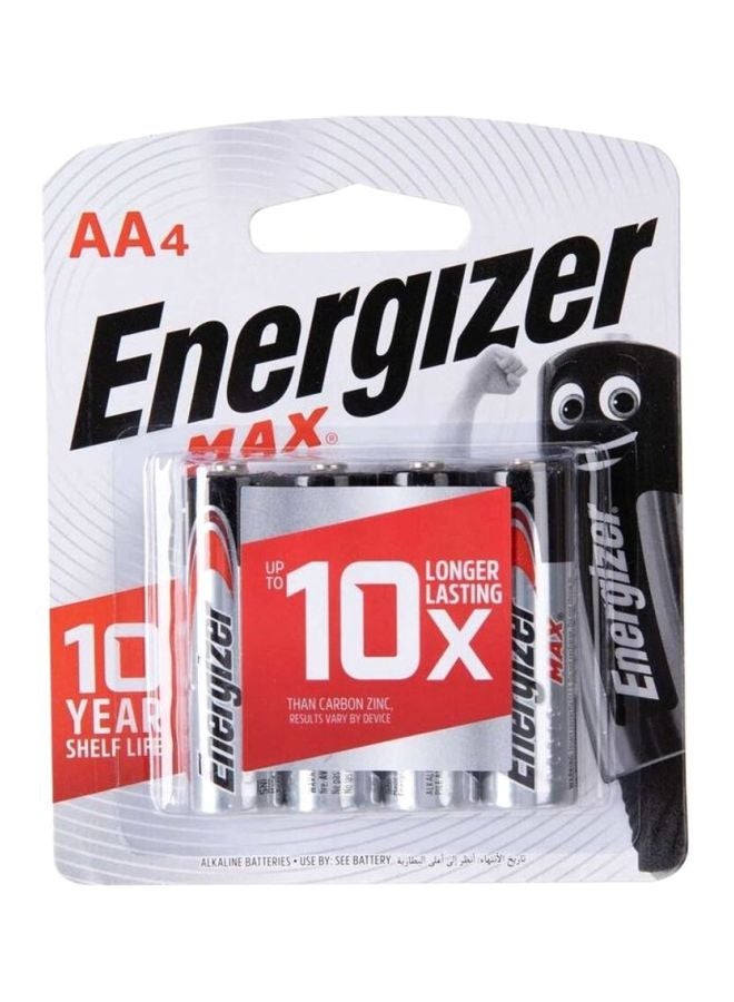 Energizer Max AA Alkaline Batteries (4 Pieces) Multicolour 