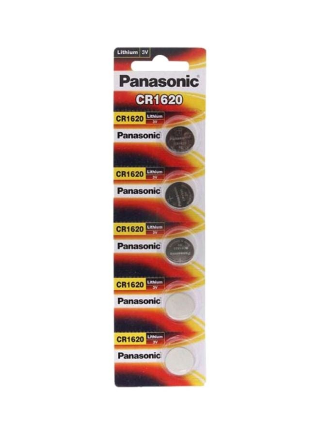 Panasonic Pack Of 5 Lithium Coin Battery Silver - Image 1