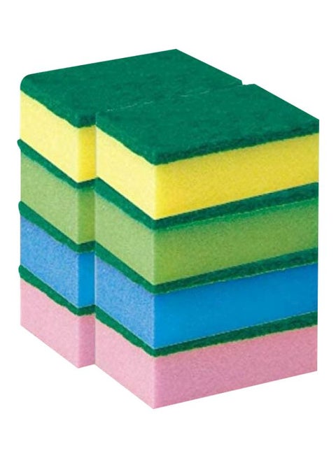10-Piece Dish Washing Scourer Multicolour 11.8x2.6x3.5inch
