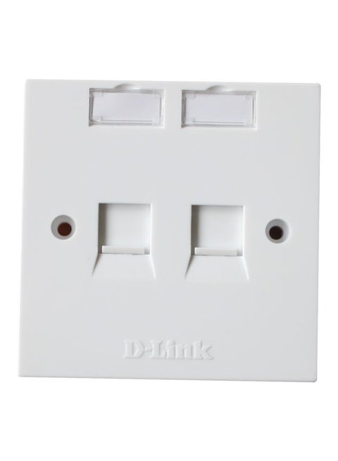 Dual Faceplate Square For keystone Jack White 8.6x8.6cm