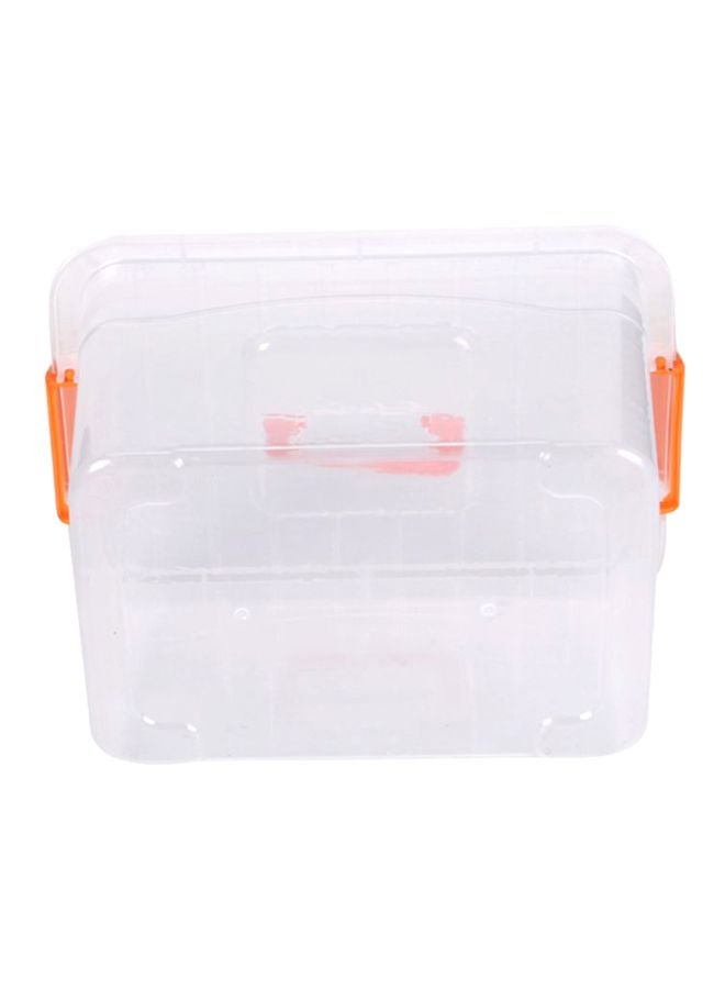 Plastic Storage Box Clear/Orange 20x15x11cm