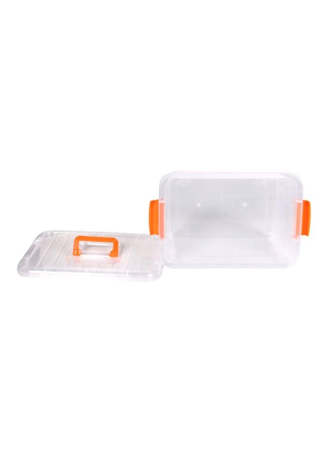 Plastic Storage Box Clear/Orange 20x15x11cm