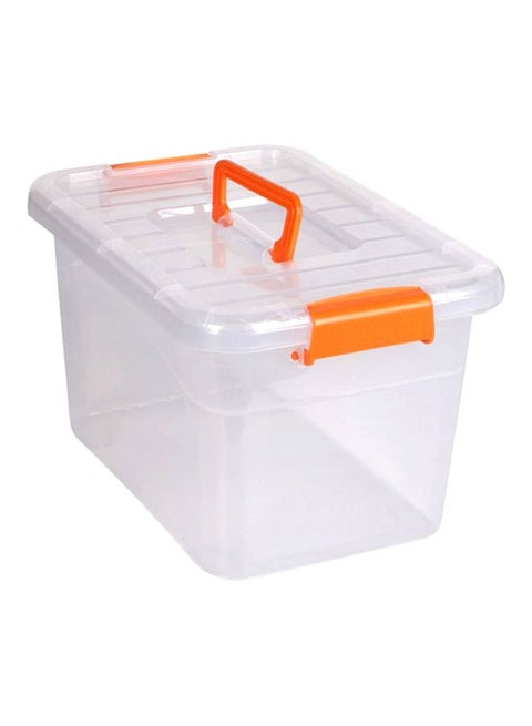 Plastic Storage Box Clear/Orange 20x15x11cm