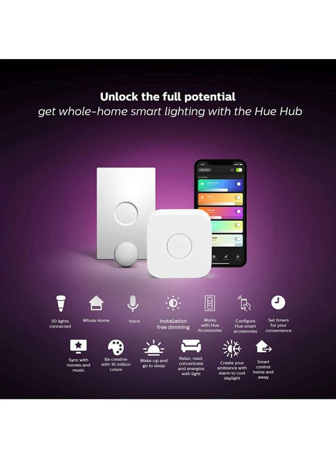 Philips - PHILIPS Hue White and Colour Ambiance Starter Kit + 1 White and Colour Ambiance Bulb BUNDLE PACK White 21x21x11.6cm - Image 1