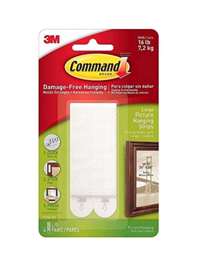 3M - 8-Piece Command Picture Hanging Strip Set White - Image 1