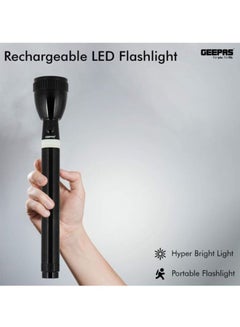 GEEPAS Rechargeable LED Flashlight Black 7.4x34.2x30.6cm  - Image 3