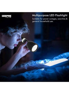 GEEPAS Rechargeable LED Flashlight Black 7.4x34.2x30.6cm  - Image 5