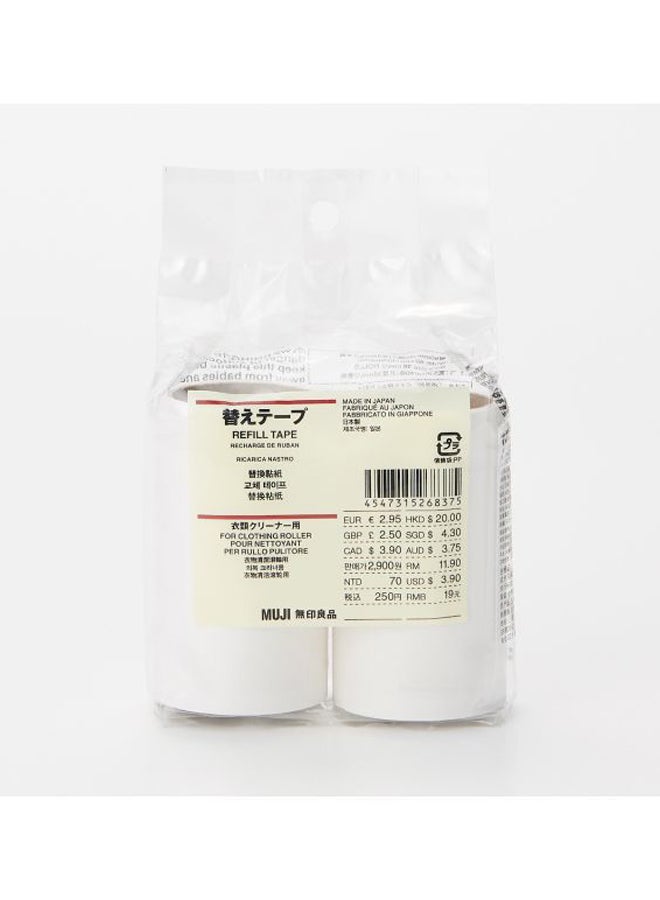 MUJI 2-Piece Lint Roller Travel Refill White 8cm - Image 2