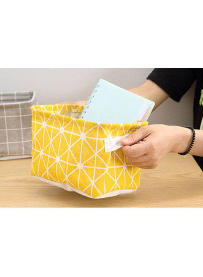 Beauenty DIY Desktop Storage Underwear Laundry Basket Yellow/White 20x16x14cm  - Image 2