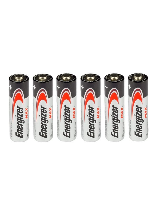 Energizer 6-Piece AAA Max Alkaline Battery Set Silver/Black/Red - Image 1