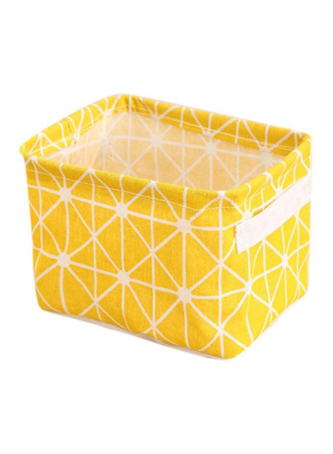 Beauenty DIY Desktop Storage Underwear Laundry Basket Yellow/White 20x16x14cm  - Image 1
