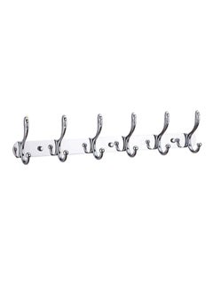 Sharpdo Wall Hanger With 6 Hooks Silver 45x13cm  - Image 1
