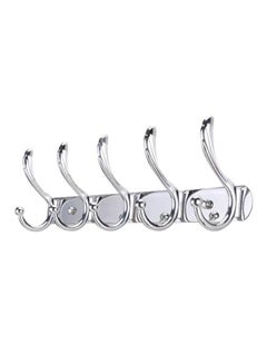 Sharpdo Wall Hanger With 6 Hooks Silver 45x13cm  - Image 2