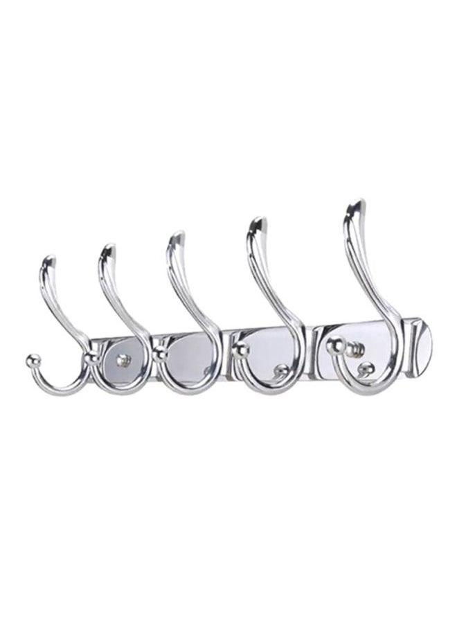 Sharpdo - Wall Hanger With 6 Hooks Silver 45x13cm - Image 1