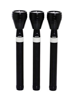 3-Piece Rechargeable LED Flashlight Set Black/White