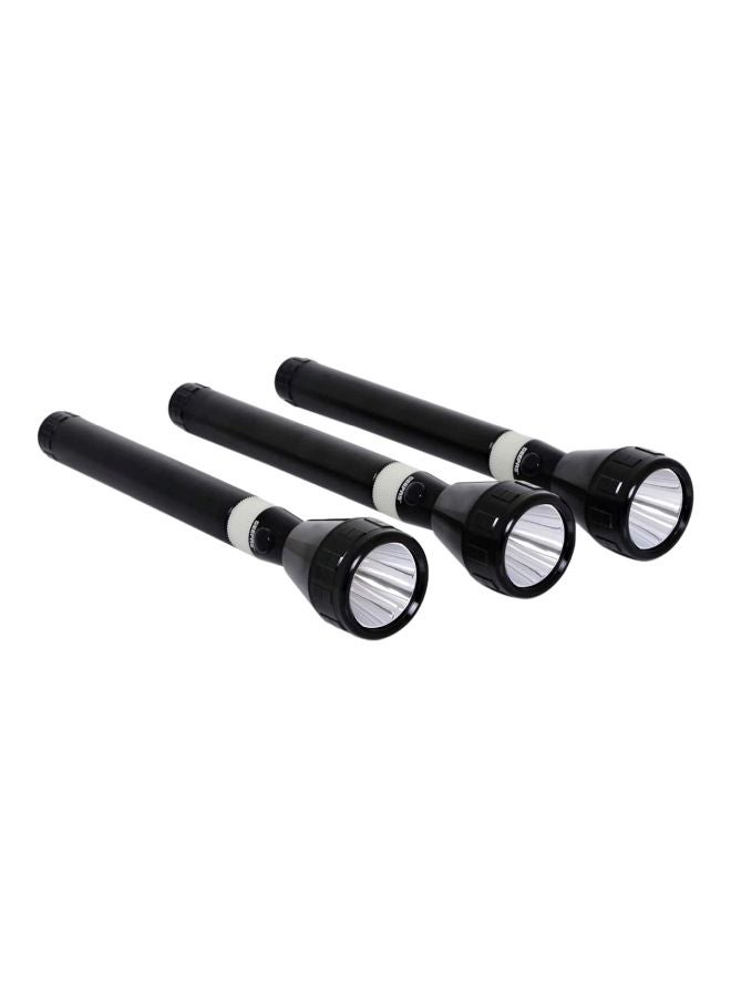 GEEPAS - 3-Piece Rechargeable LED Flashlight Set Black/White - Image 1