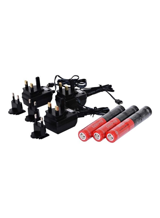 GEEPAS - 3-Piece Rechargeable LED Flashlight Set Black/White - Image 1