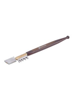 Tactix Tactix Glass Cutter Deluxe 7 Inches (180mm), Perfect for Plate Glass, Mirrors, Window Panes, Custom Picture Frames, Diamond Cutting Tip, Notched Teeth- 284907 Brown/Silver/Gold 180mm 