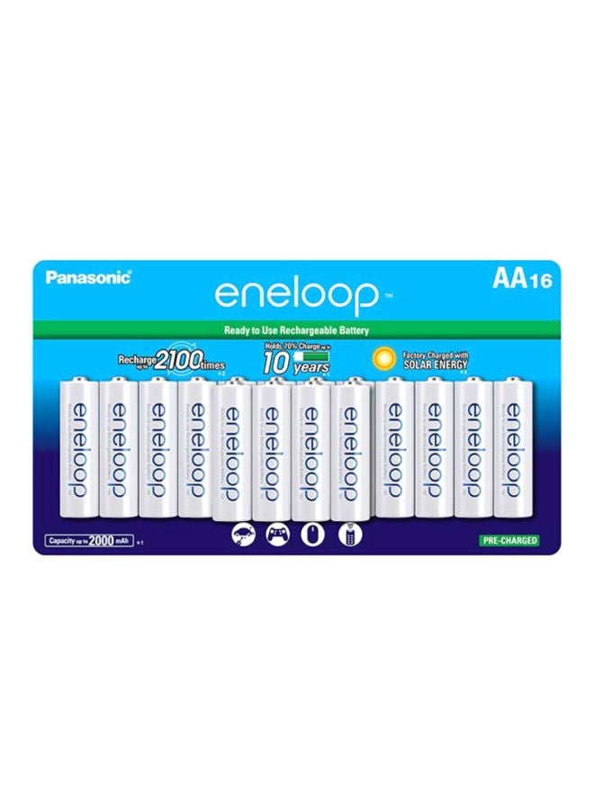Panasonic Pack Of 16 AA Rechargeable Batteries White - Image 1