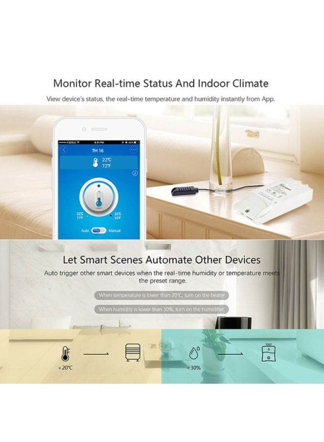 SONOFF 2-Piece Wireless Home Automation Kit With Cable White/Black 11.4x5.1x3.2cm - Image 3