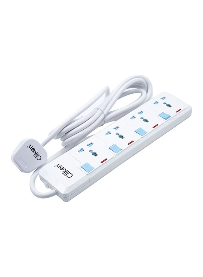 كليكون مقبس تمديد بأربعة منافذ أبيض/أزرق 3متر - Image 2